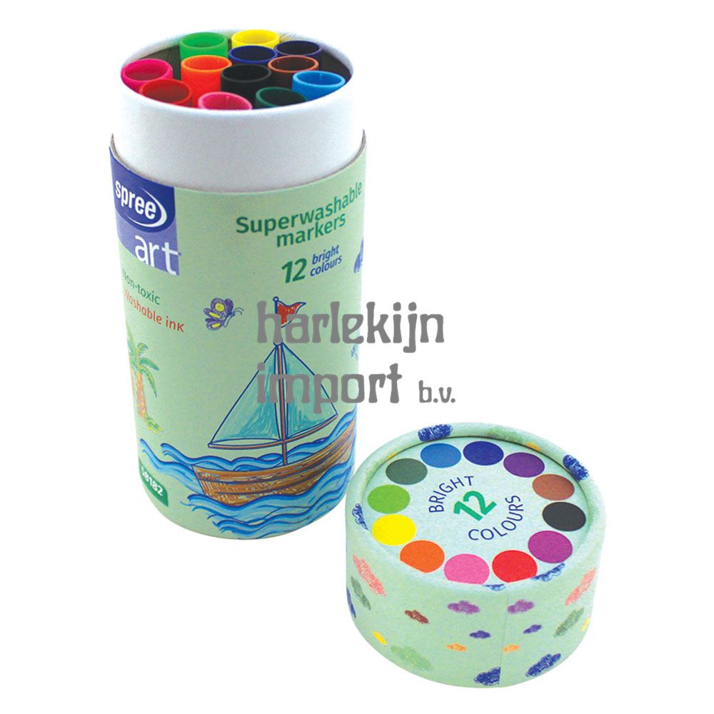 12 Superwashable markers, 12 kleuren, ke