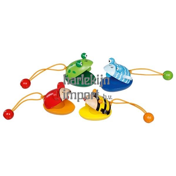 Goki Houten castagnetten. 5 cm. 4 motieven. 3 afbeelding