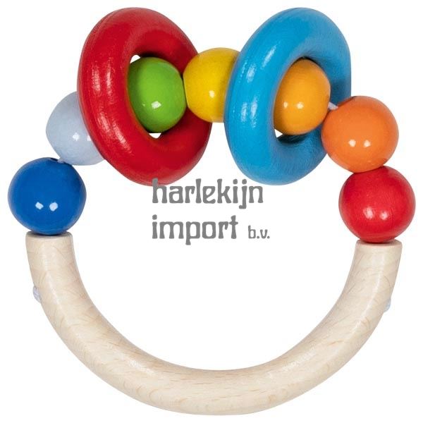 Touchring halfrond met kralen en 2 ringe