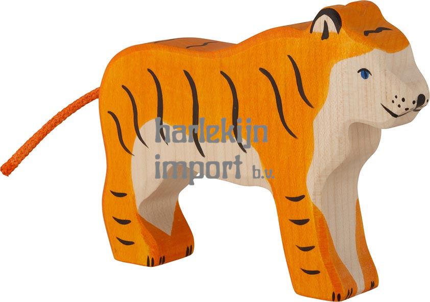 Holztiger tijger, staand. 14 cm. afbeelding