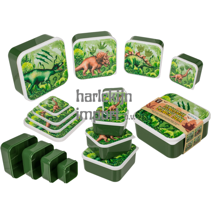 Lunchbox, dinosaurus, set van 4.