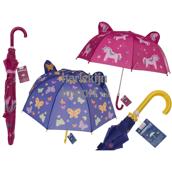 3D kinderparaplu. D: ca. 70 cm. 2 assort