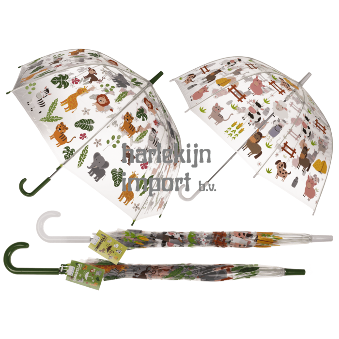 Transparante kinderparaplu. D: ca. 72 cm