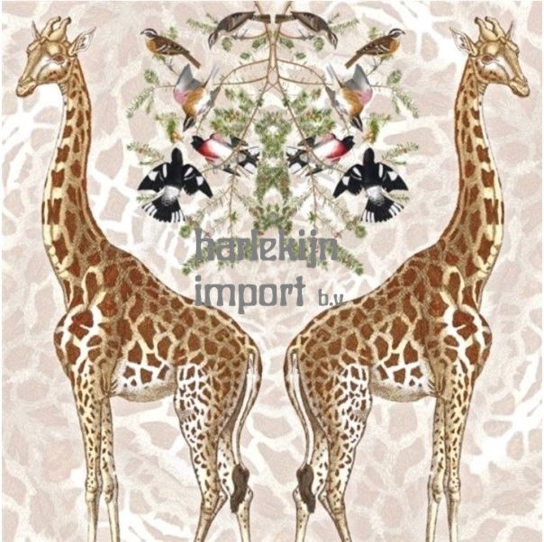 Kaart+envelop Giraffe. 16x16 cm