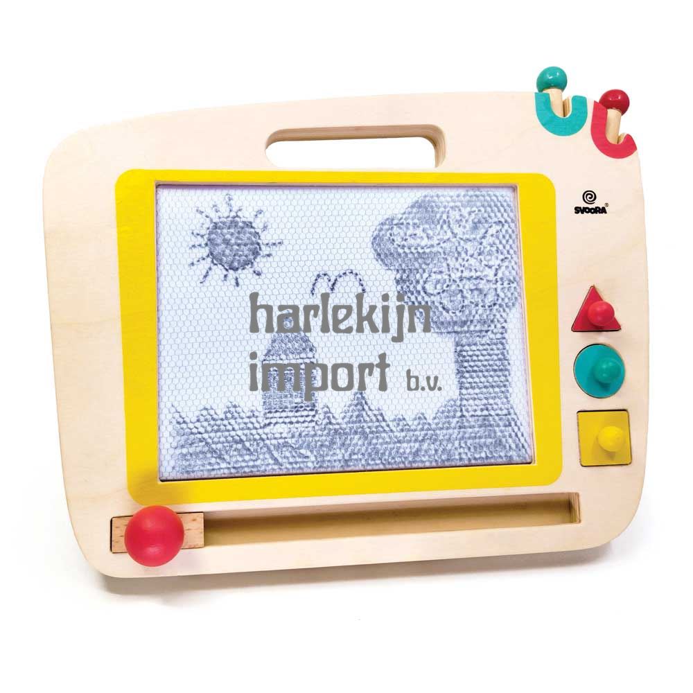Houten magnetisch tekenbord. 3+