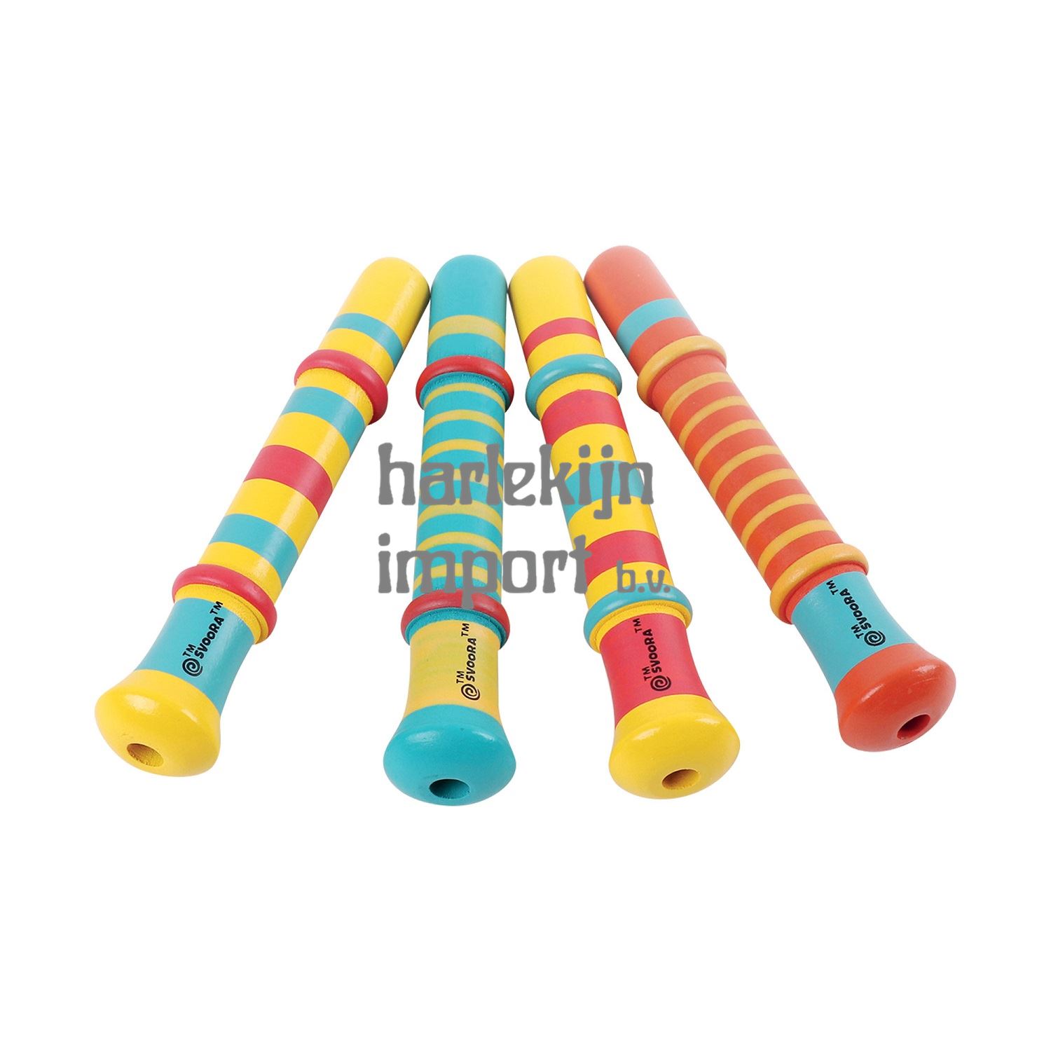 Houten fluitjes Classic. 4 assortie. 3+