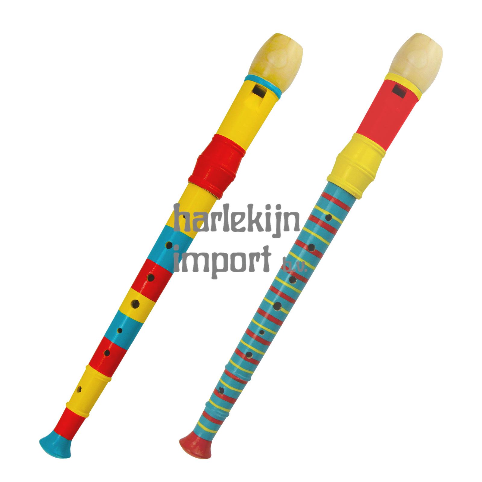 Houten blokfluit 32 cm. 2 ass. 3+