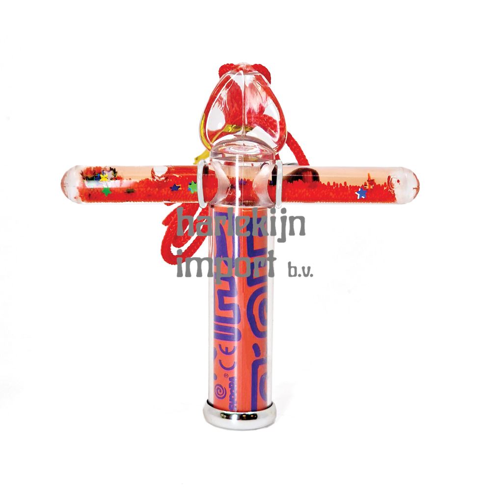 Mini Liquid caleidoscope rood. 14x2x11 c