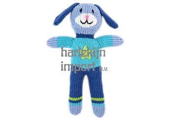 Knuffel gebreid hond jongen 24 cm