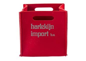 Bewaarbox vilt 20x20 cm rood