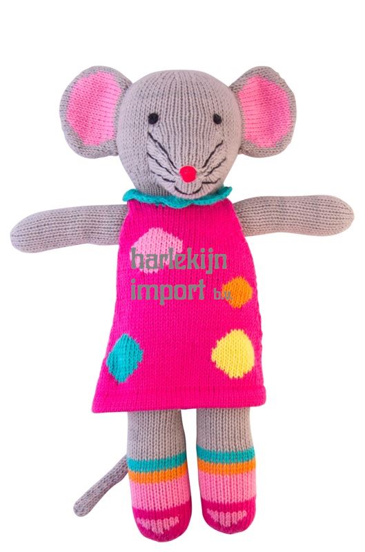 Knuffel gebreid muis Pippa 36 cm