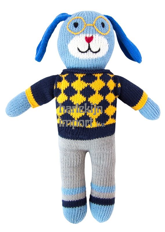 Knuffel gebreid hond Milo 36 cm