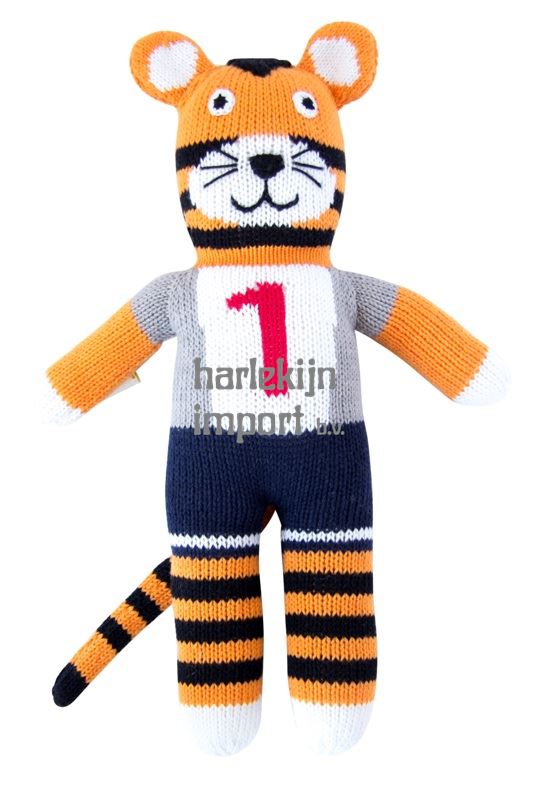 Knuffel gebreid tijger Bill 36 cm