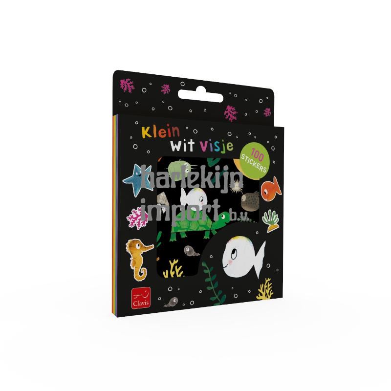 Klein wit visje stickerset. 3+