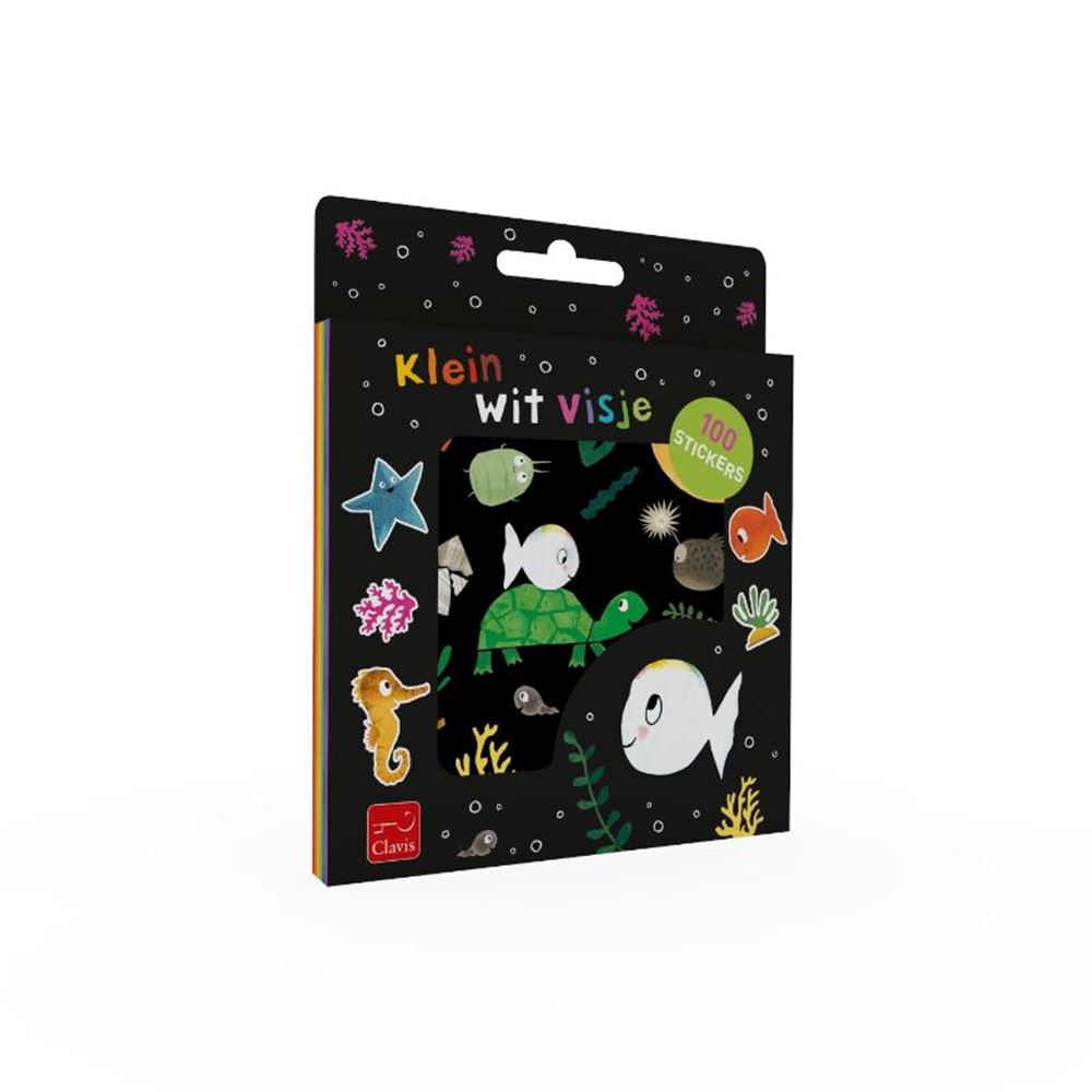 Klein wit visje stickerset. 3+