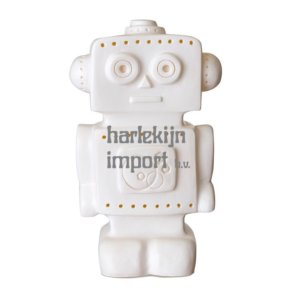 Egmont Lamp Robot Wit. 33x18x10 cm
