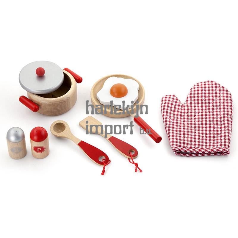 Keukenset rood 9-delig. 3+