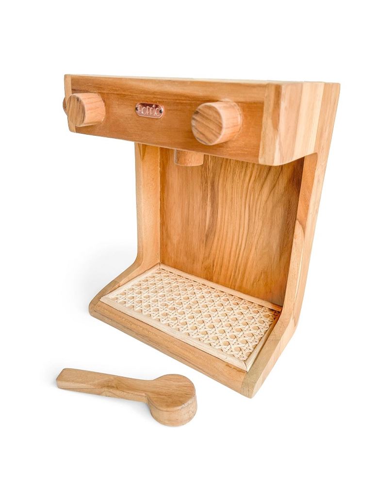 Poppie Barista van Teak hout. 4+