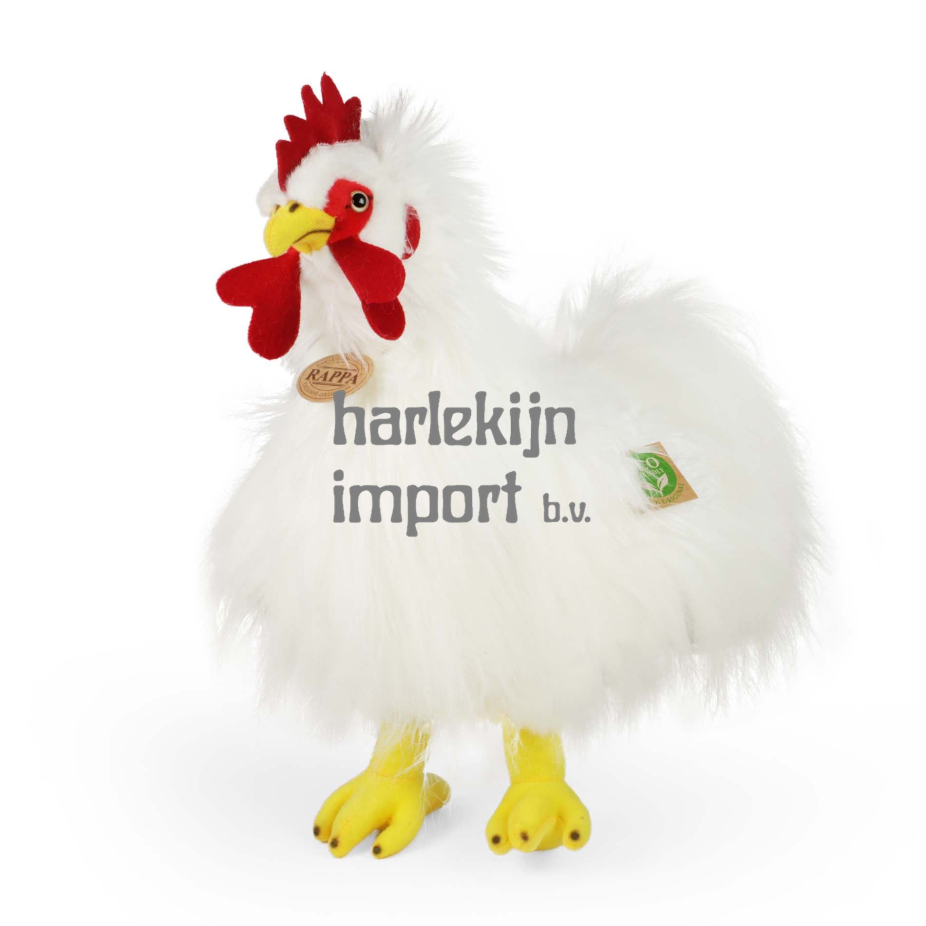 Pluche witte haan 33 cm ECO-FRIENDLY