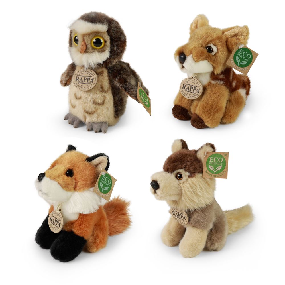 Pluche wilde dieren assorti 16 cm ECO-VR