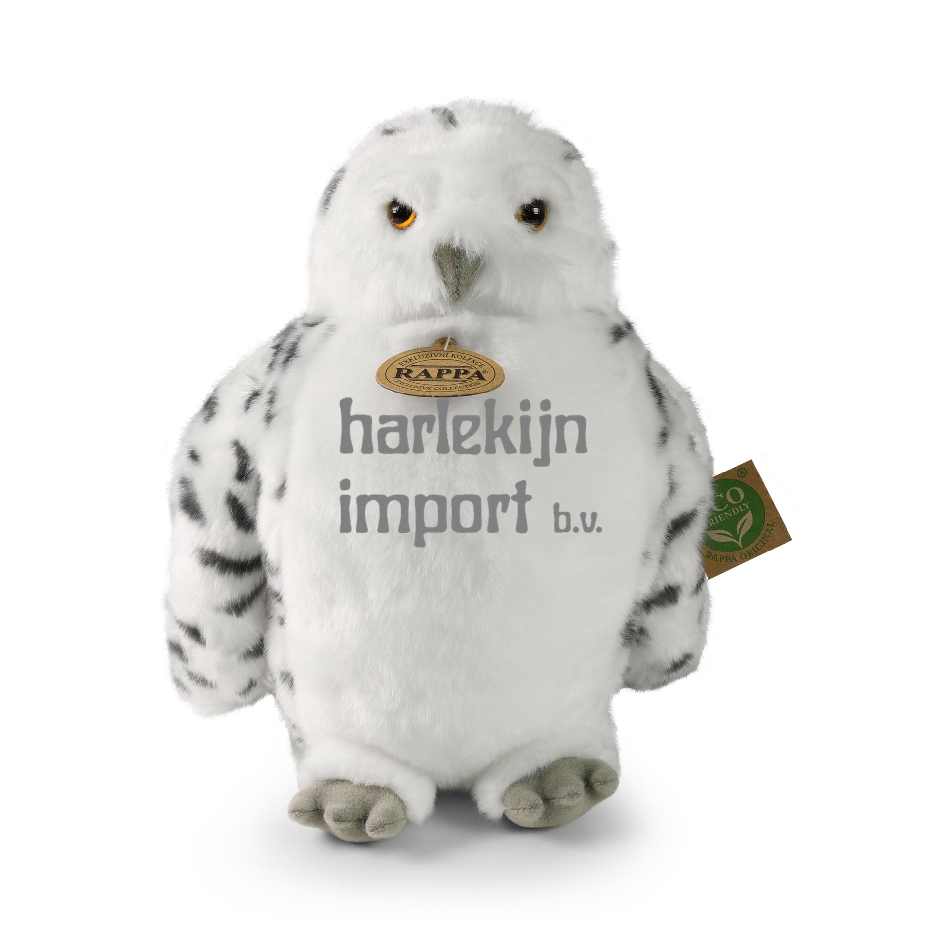 Pluche witte uil 28 cm ECO-VRIENDELIJK