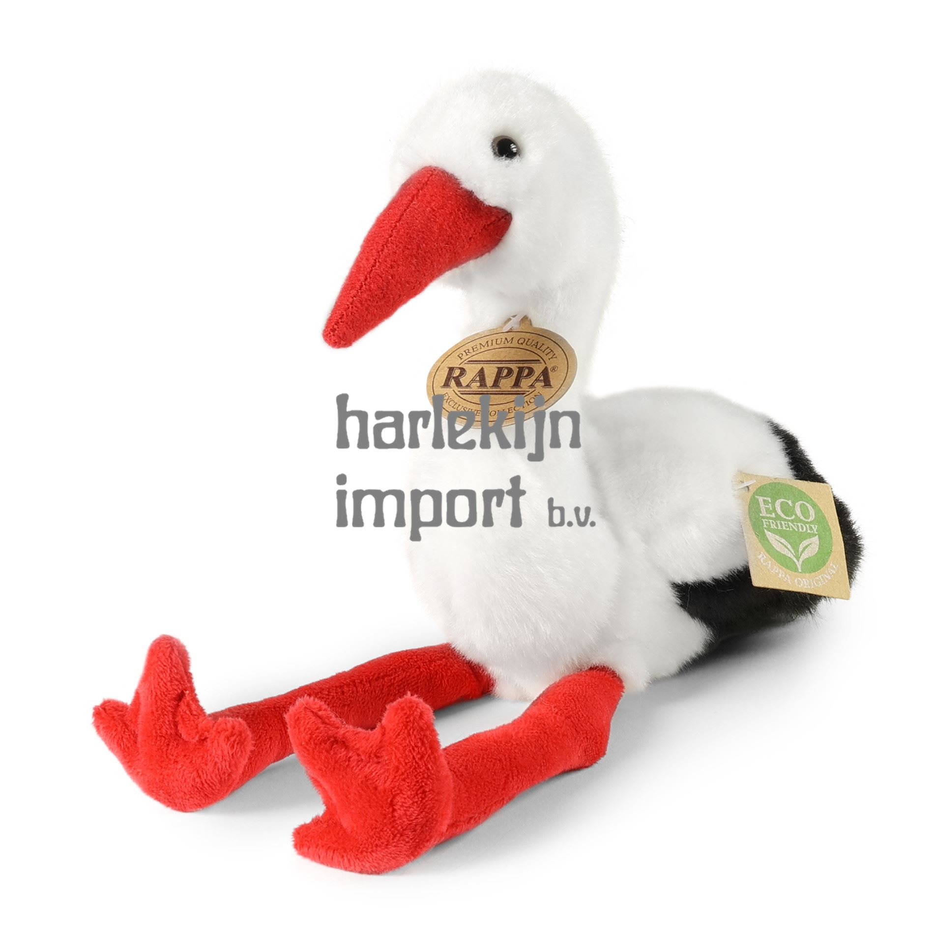 Pluche ooievaar 20 cm ECO-VRIENDELIJK