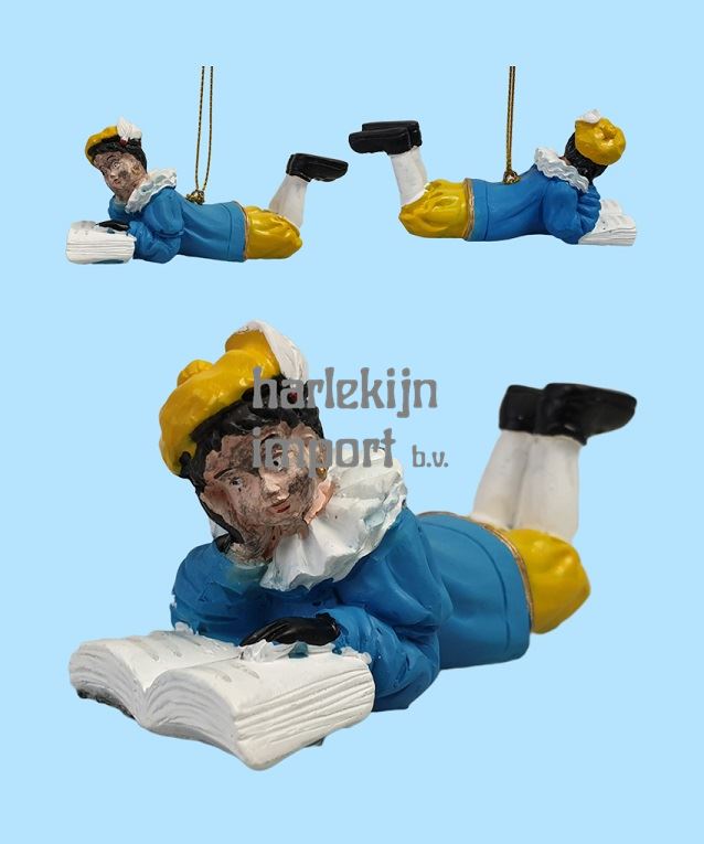 Polystone Roetveeg Piet liggend met boek