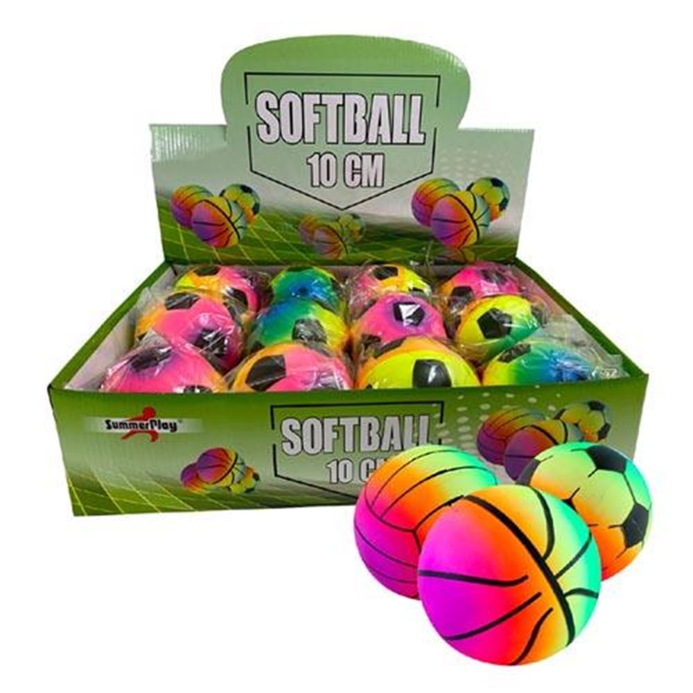 Dsp Softbal 10 cm. 3 assortie. (12 st)