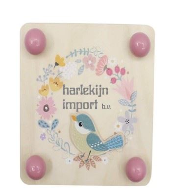 Houten Bloemenpers Vogel. 3+