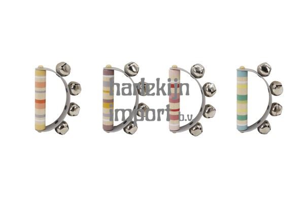Handbellen strepen 4 assortie. 3+