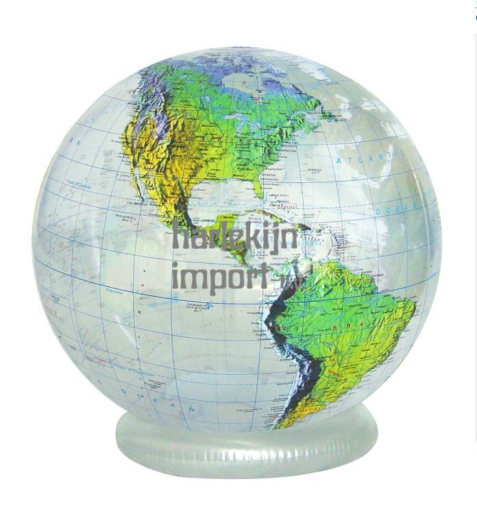 Wereldbol transparant topo 40 cm