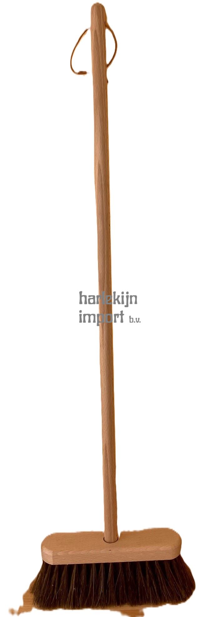 Kinder straatbezem natuurhaar. 80 cm. 3+