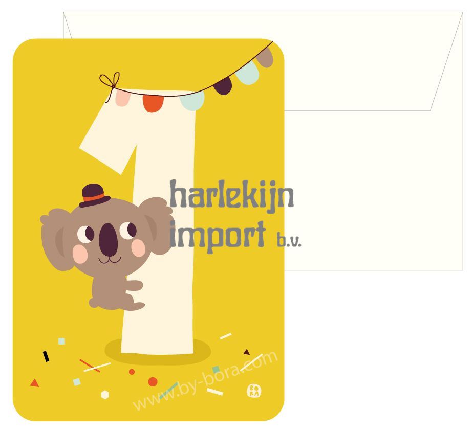 Bora Verjaardagskaart+envelop Koala 1