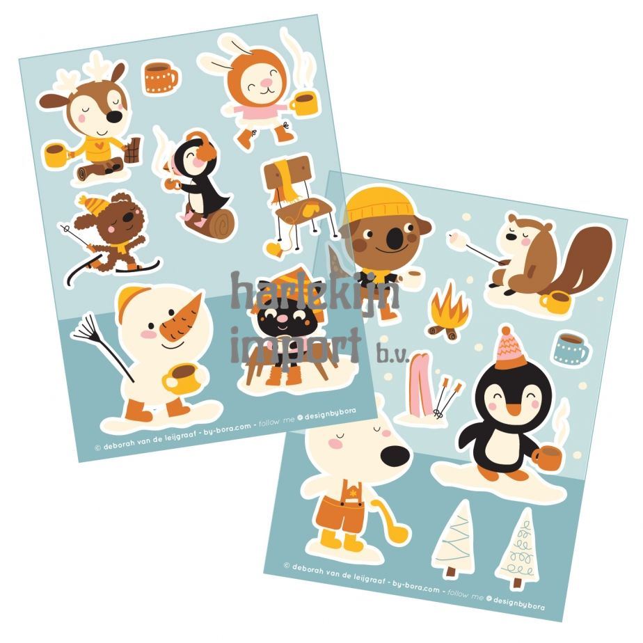 Bora Stickervellen 2 x A6. Hot Chocolat