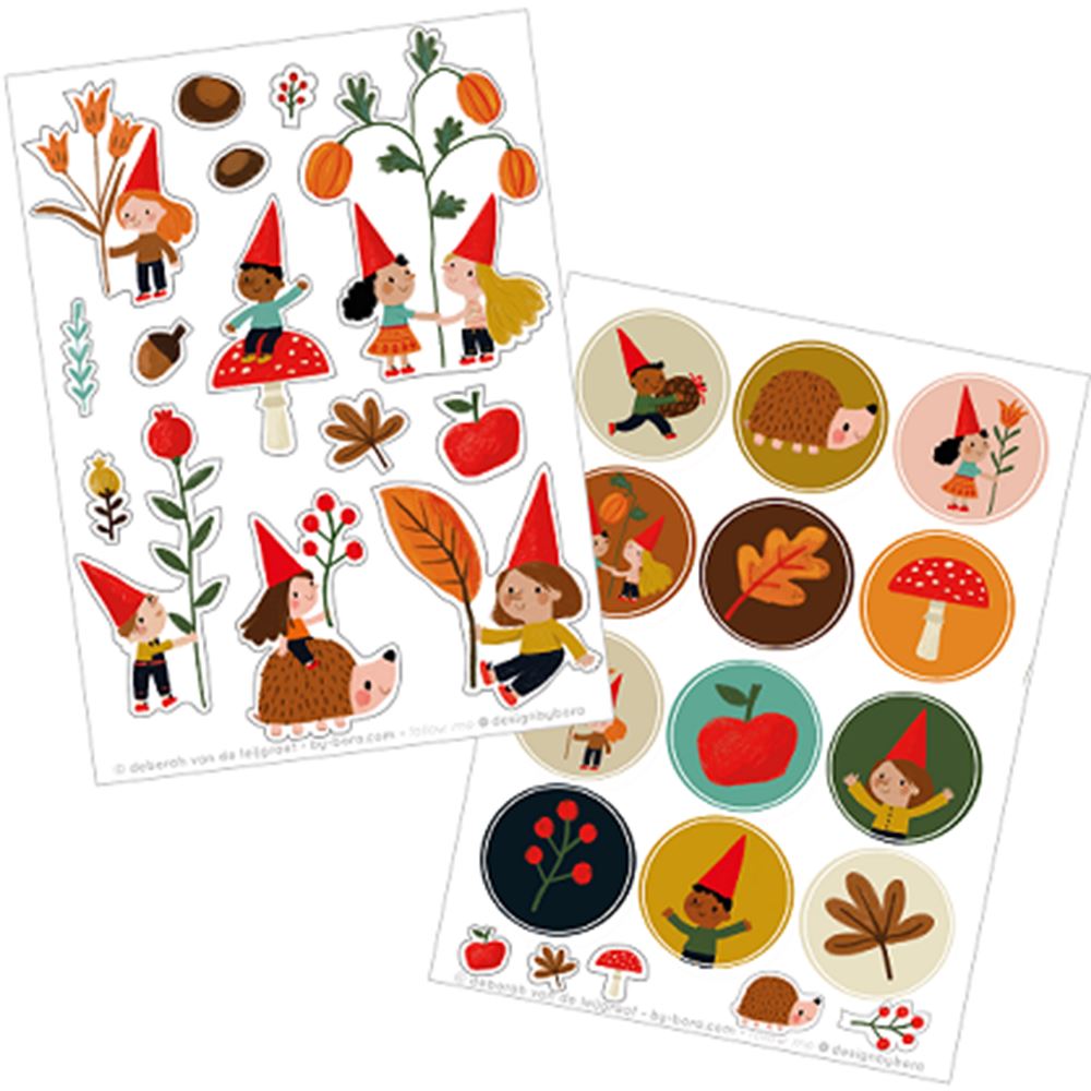 Bora Stickervellen 2 x A6. Frie (5 sets)