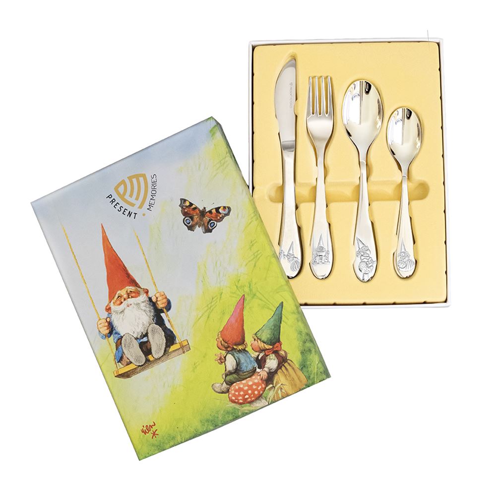 Kinderbestek - 4 delig - Kabouter - Rien