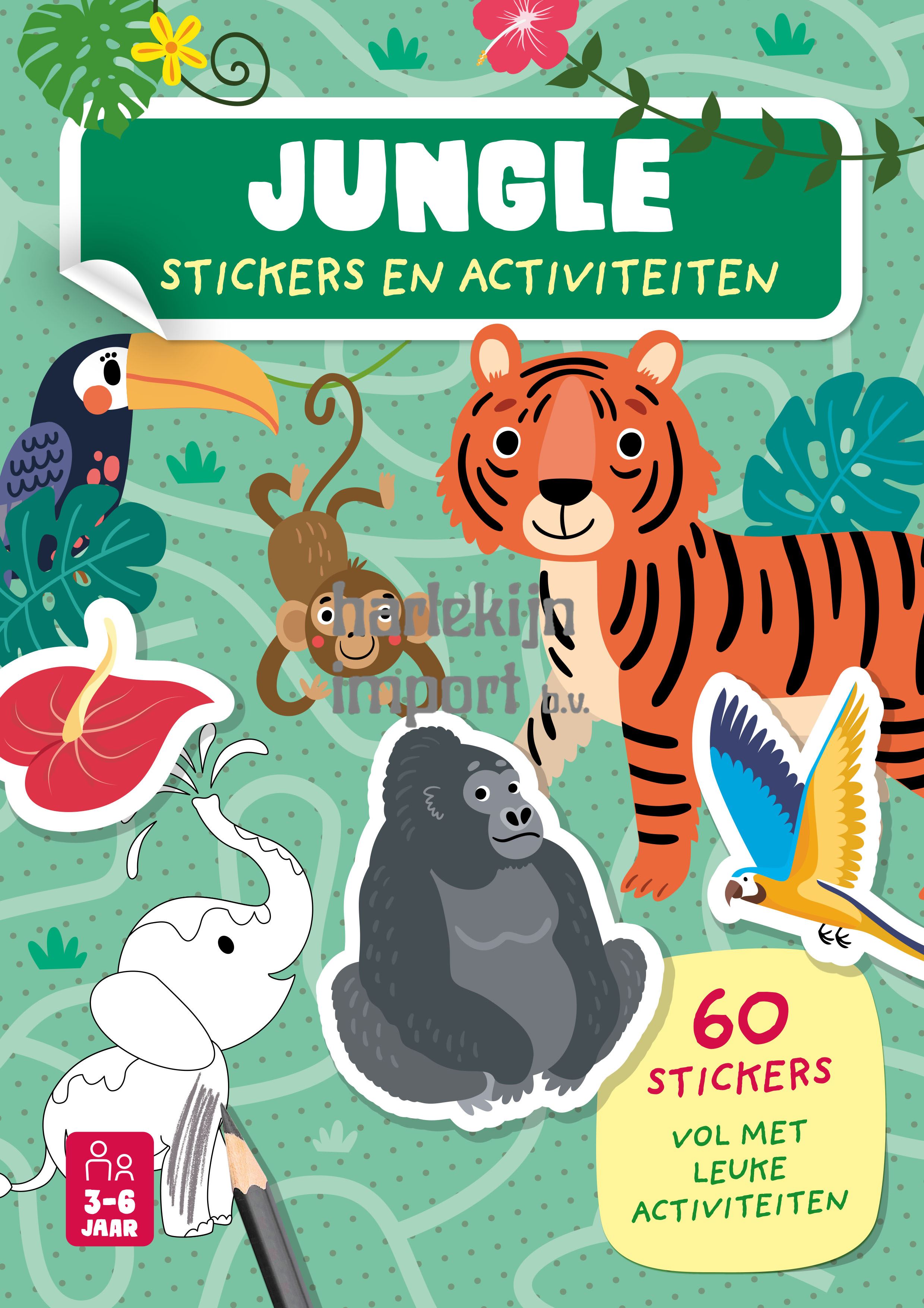 Stickerboek Jungle - 60 stickers. 3+