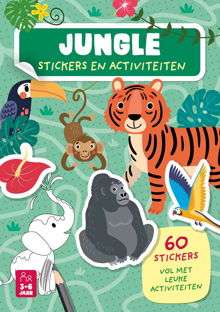 Stickerboek Jungle - 60 stickers. 3+