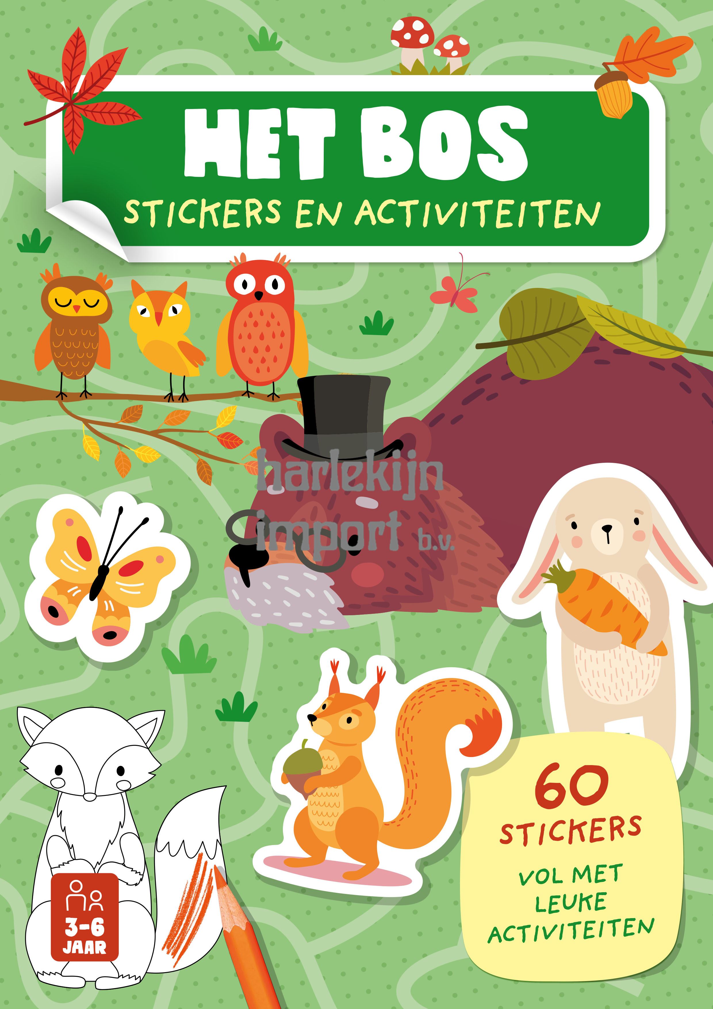 Stickerboek Het bos - 60 stickers. 3+
