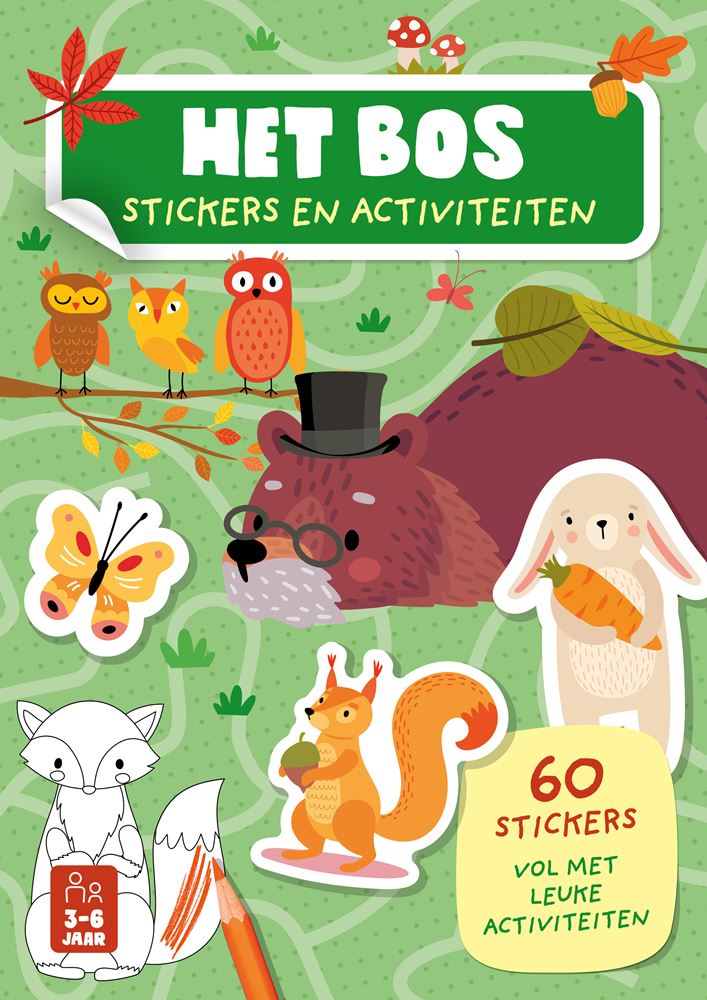 Stickerboek Het bos - 60 stickers. 3+