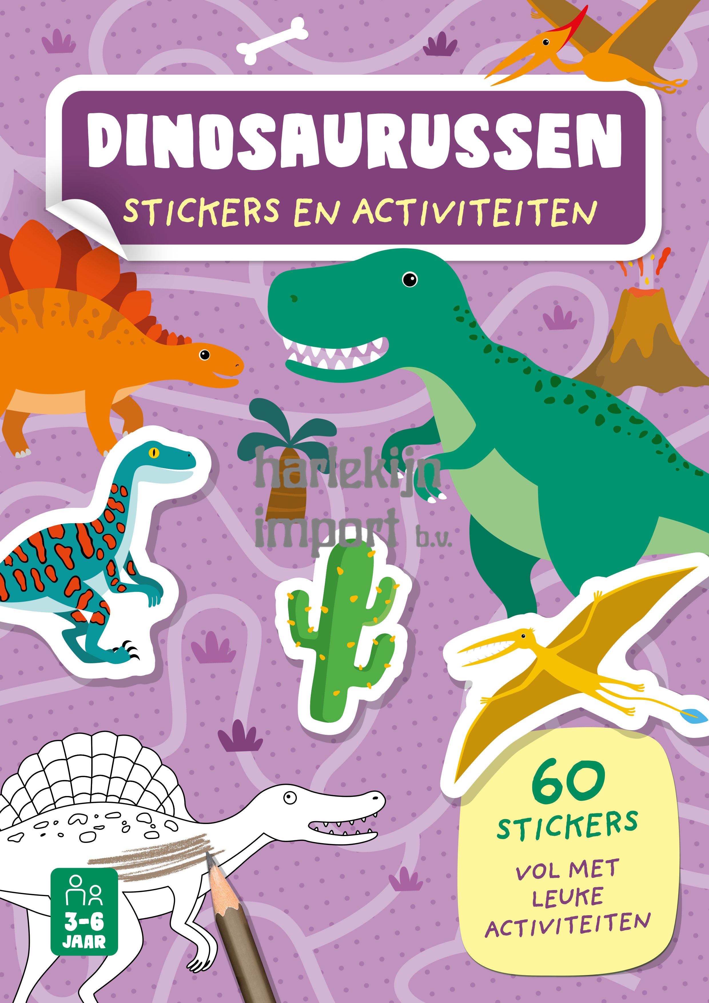 Stickerboek Dinosaurus - 60 stickers. 3+