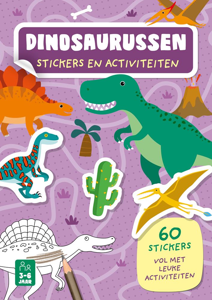 Stickerboek Dinosaurus - 60 stickers. 3+