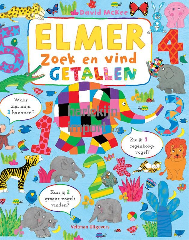 Elmer zoek en vind - getallen 2+