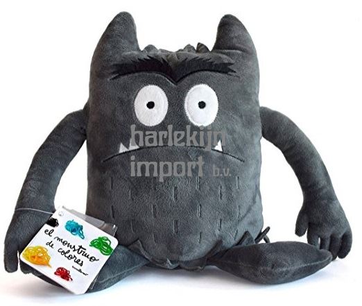 Knuffel kleurenmonster grijs (bang)