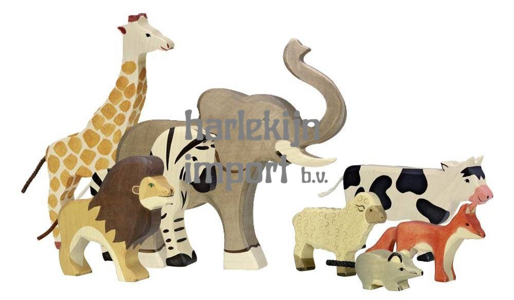 Holztiger houten dierenfiguren.