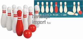 Houten bowlingset 55 x 19 x 6,5 cm. 5+
